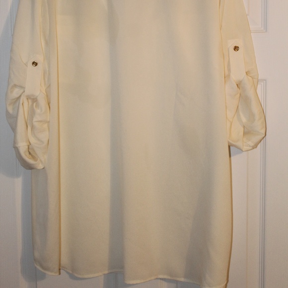NWOT -3X Charter Club Woman Roll-tab Sleeve Blouse - Picture 6 of 7